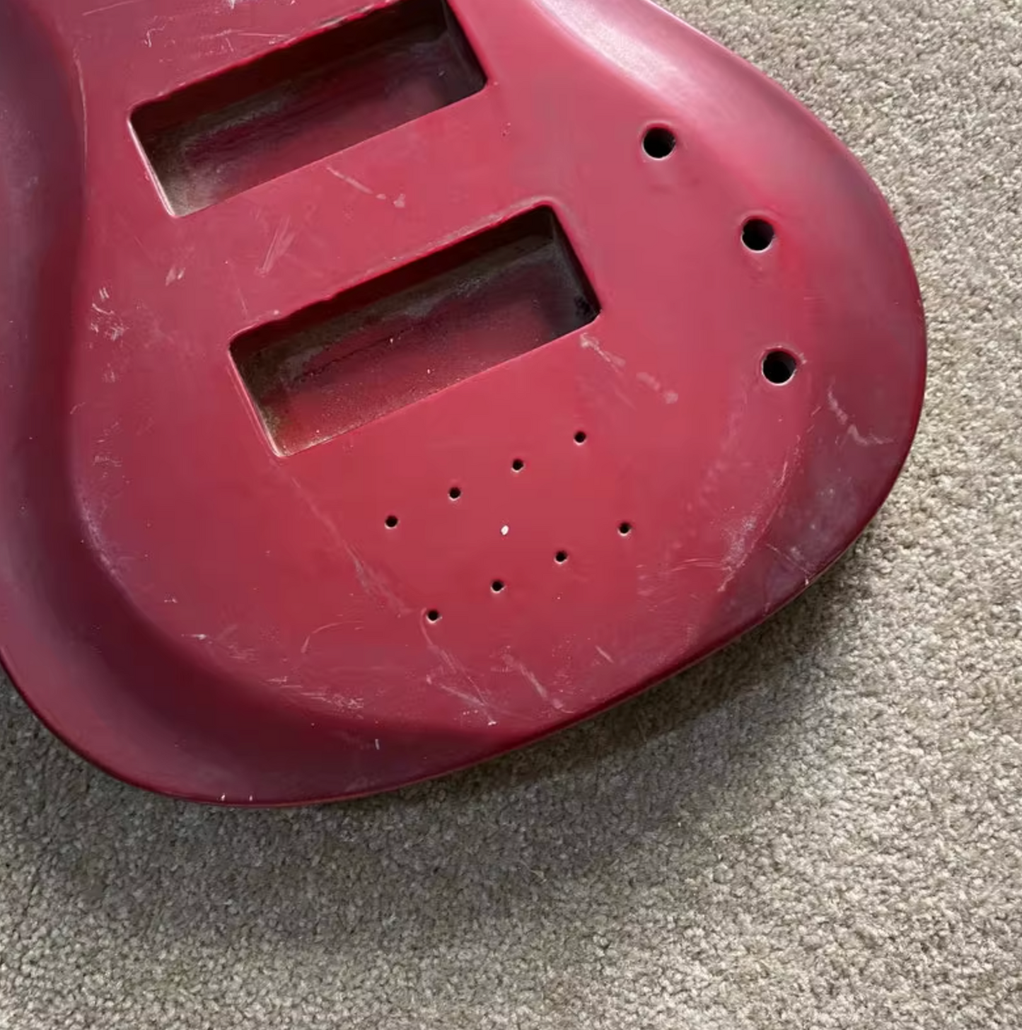 Red Solid Basswood 4 String Electric Bass Body