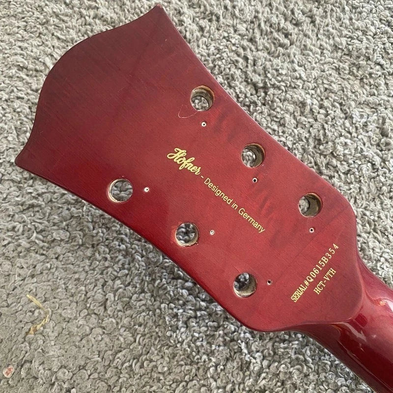 Semi Hollow Guitar Set in Red, Tiger Maple Body, Mahogany Neck