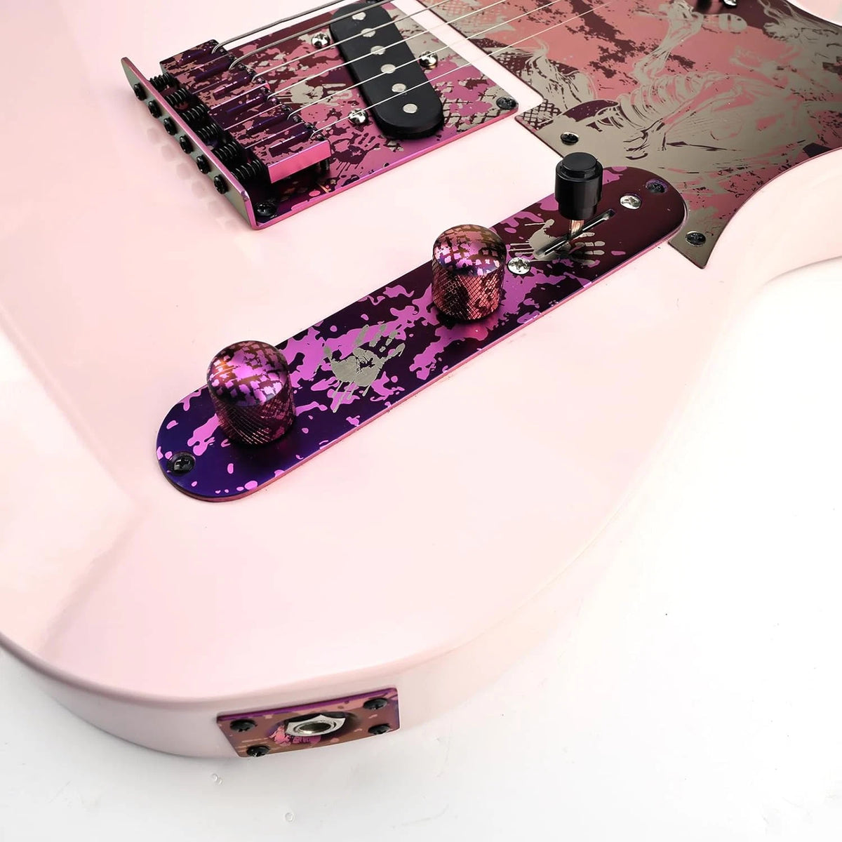 2pcs Titanium Purple Guitar Bass Cntrol Knobs Fit MusicMan,Lakla<wbr/>nd,Dean,ESP LTD