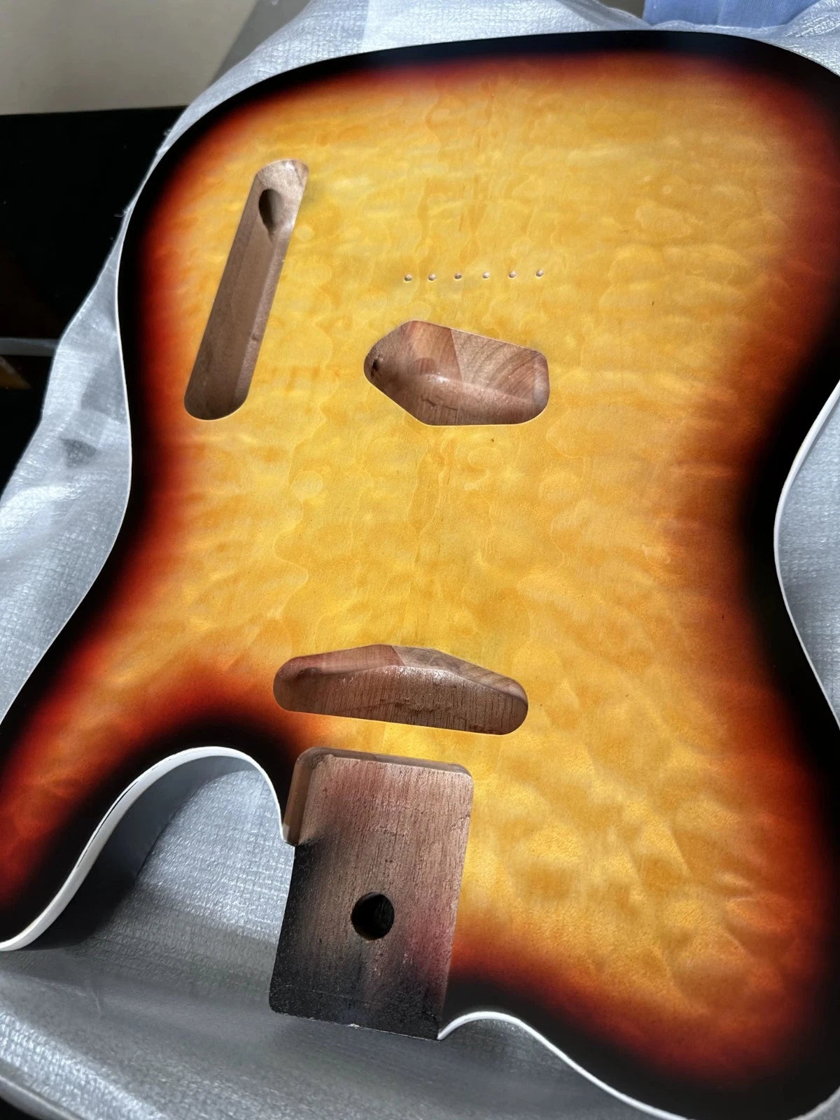 Mahogany Wood Guitar Body with Quilted Maple Top Fit Tele TL