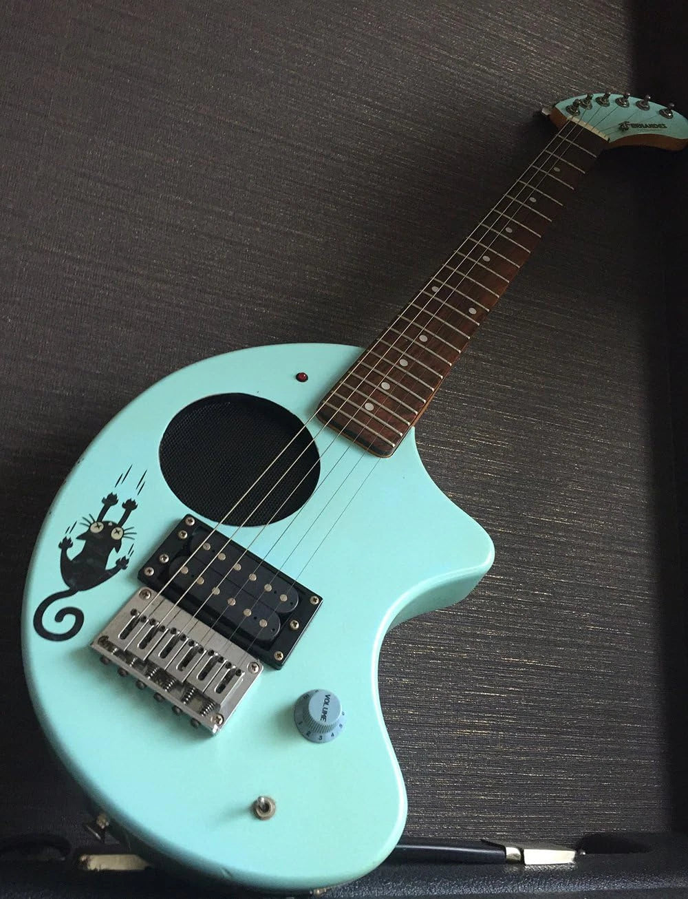 Black Pearl Sliding Cat Guitar and Bass Body Inlay Sticker