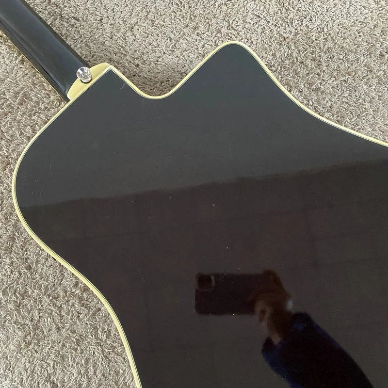 Left Handed Eko 4 String Acoustic Bass, Spruce Top Body, Mahogany Neck