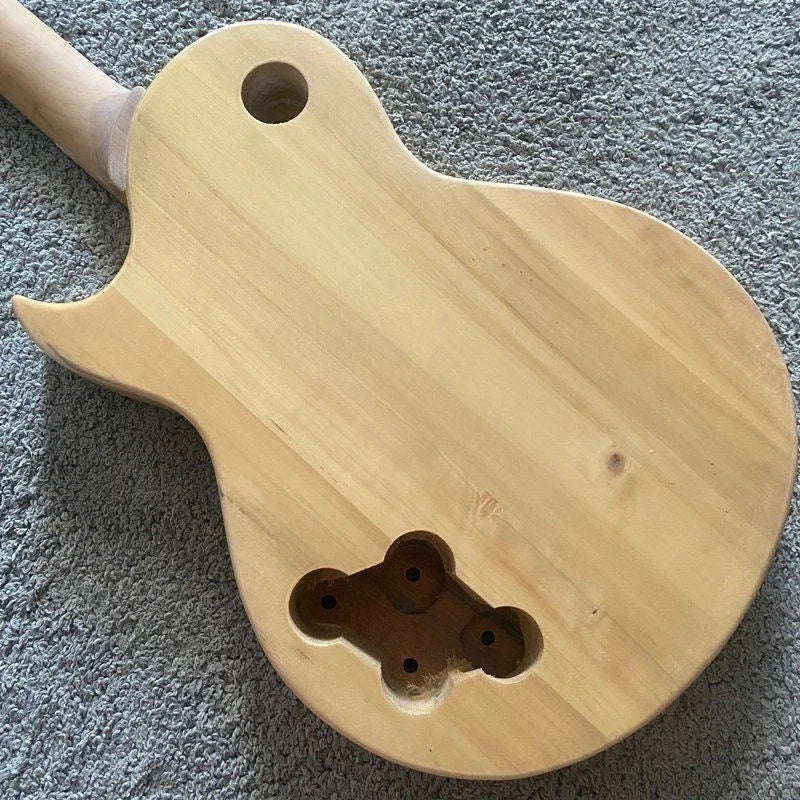 Single Cut Electric Guitar DIY Project in Natural Mahogany Veneer