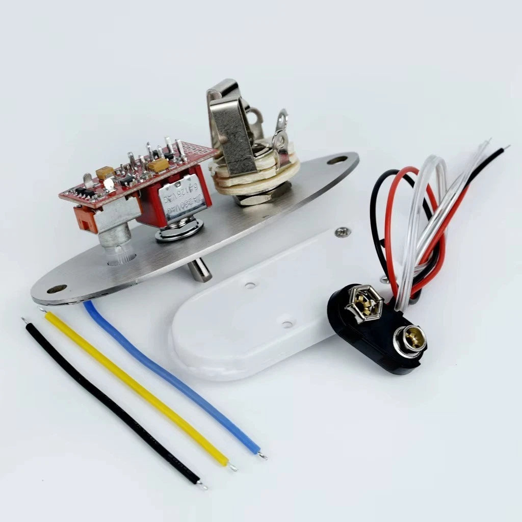 Guitar Active Preamp Oval Plate Clean Boost Buffered Bypass Pre-wired Fit ST