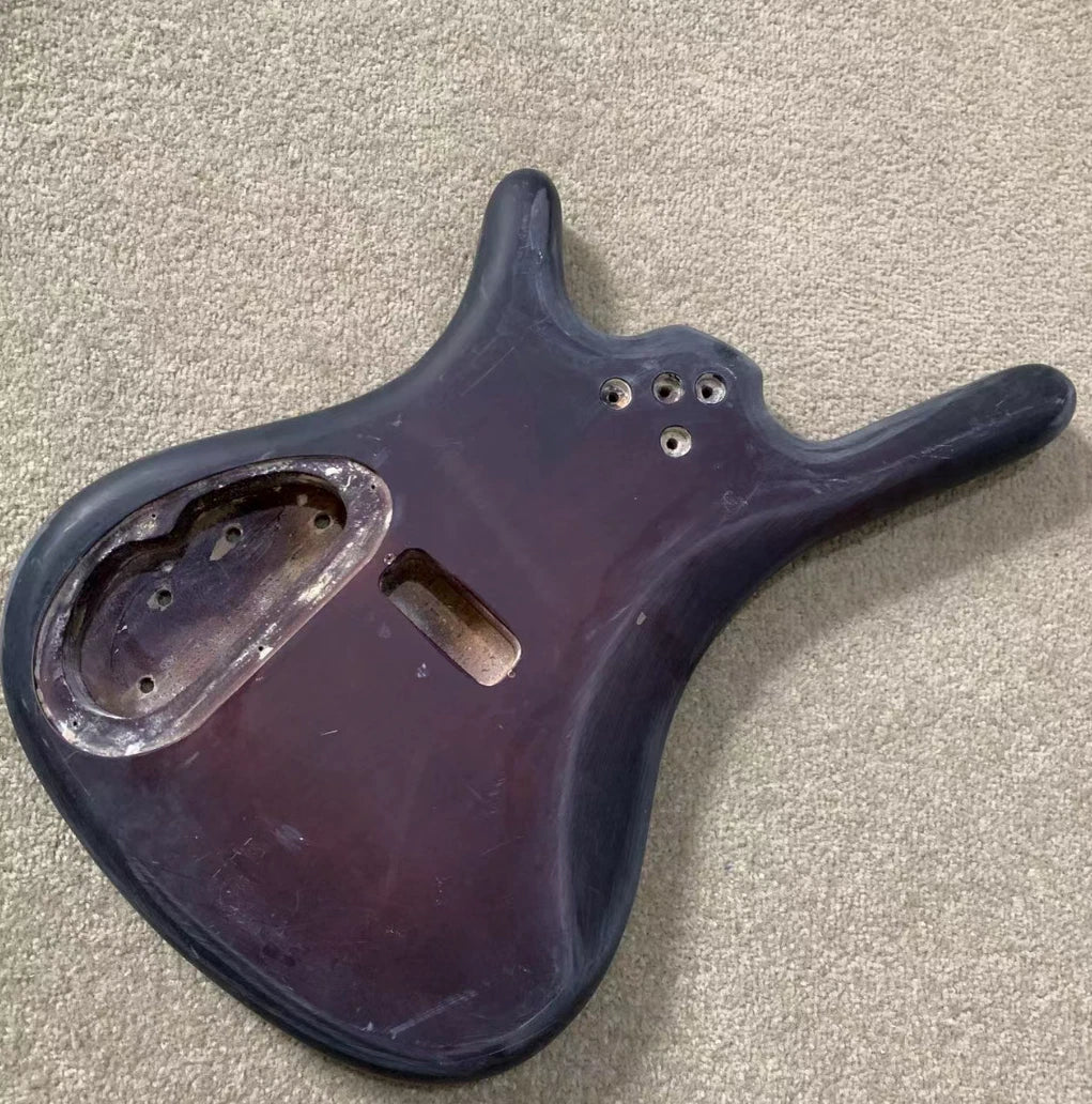 5 String Bass Body, Active Routing, Mahogany in Sunburst Finish Fit Warwick