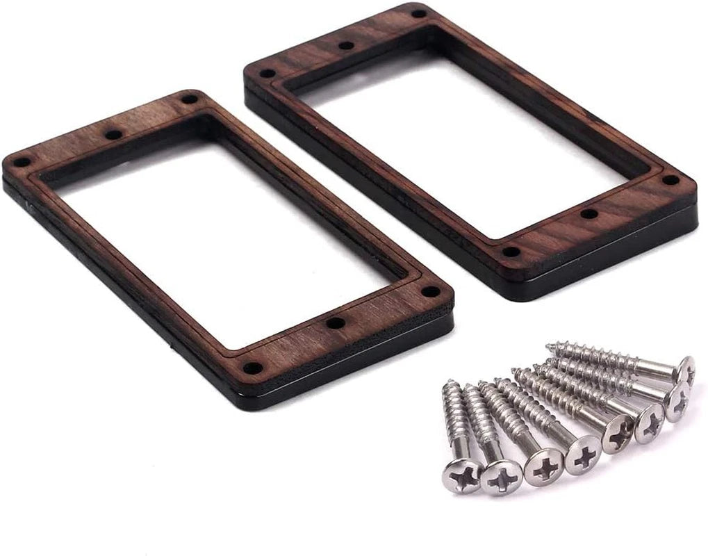 2 Pcs Rosewood Curved Bottom Humbucker Pickup Ring Set for Epiphone Guitar Acces