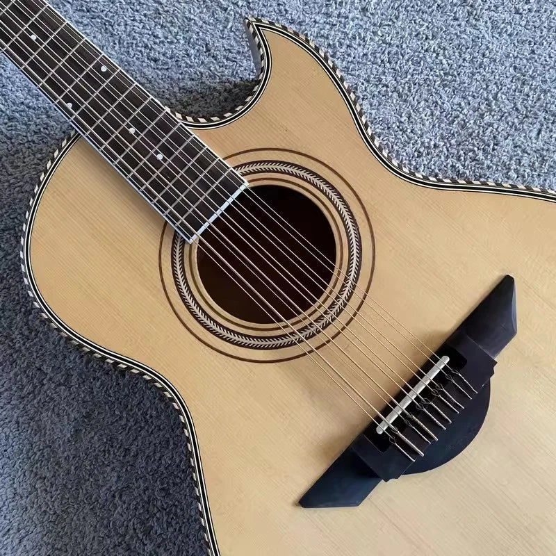 10 String Acoustic Electric Guitar, Mahogany Neck, Rosewood Fingerboard