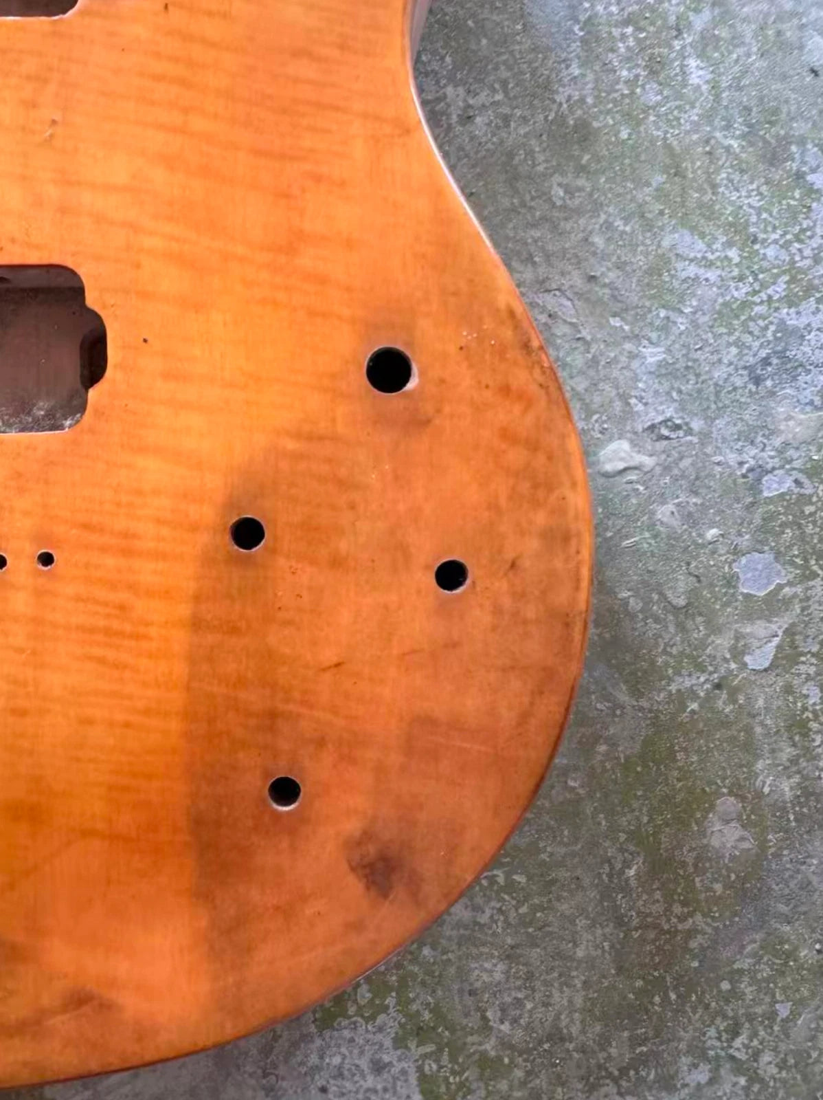 Orange Quilted Maple Top HH Guitar DIY Project Body