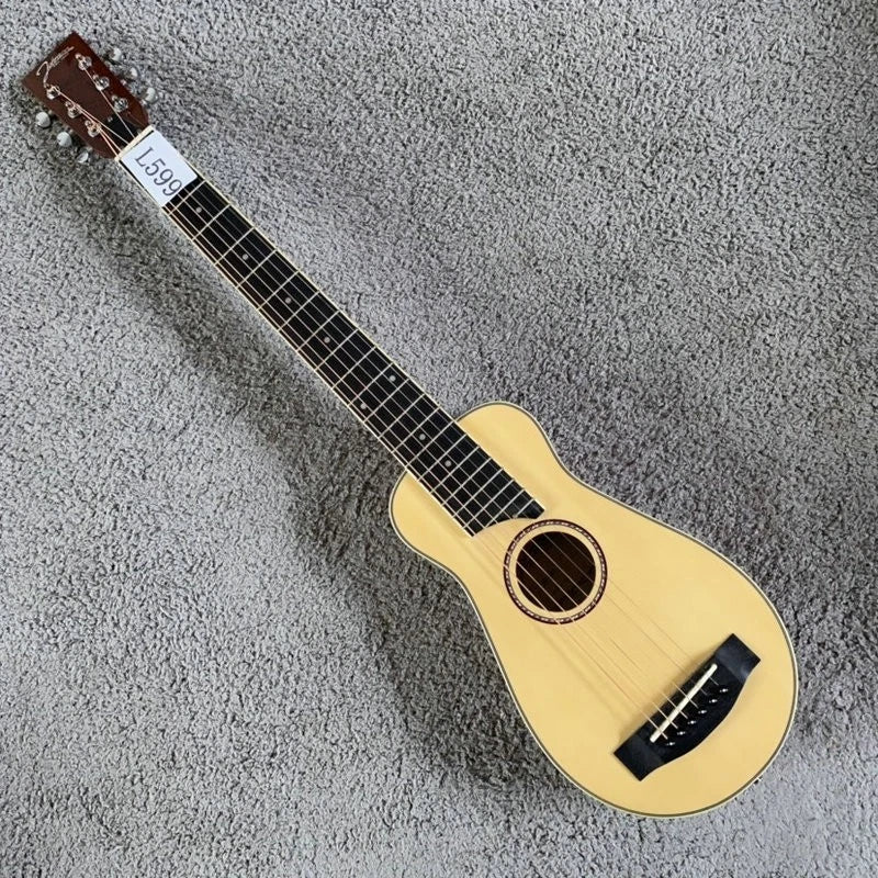 34 Inch Travel Acoustic Guitar, Spruce Top Body, Rosewood Fingerboard Neck
