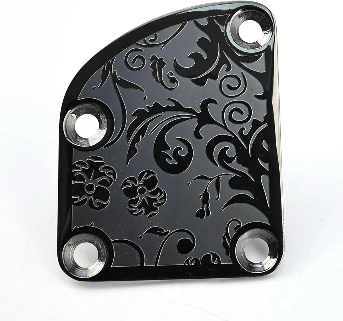 Silver Vintage Engraved Steel Guitar Bass Neck Plate Fit Strat Tele
