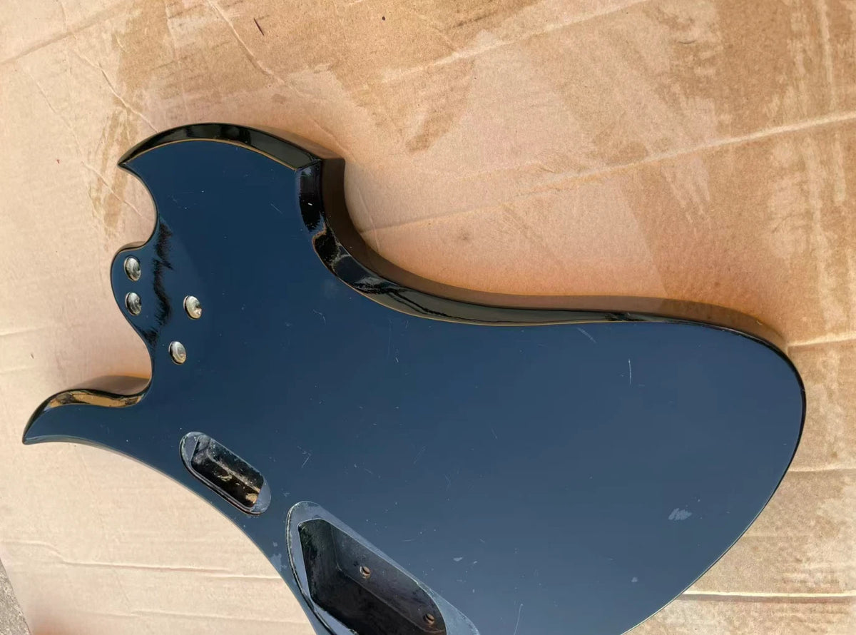 Black 4 String Bass Basswood Body Fit Mockingbird