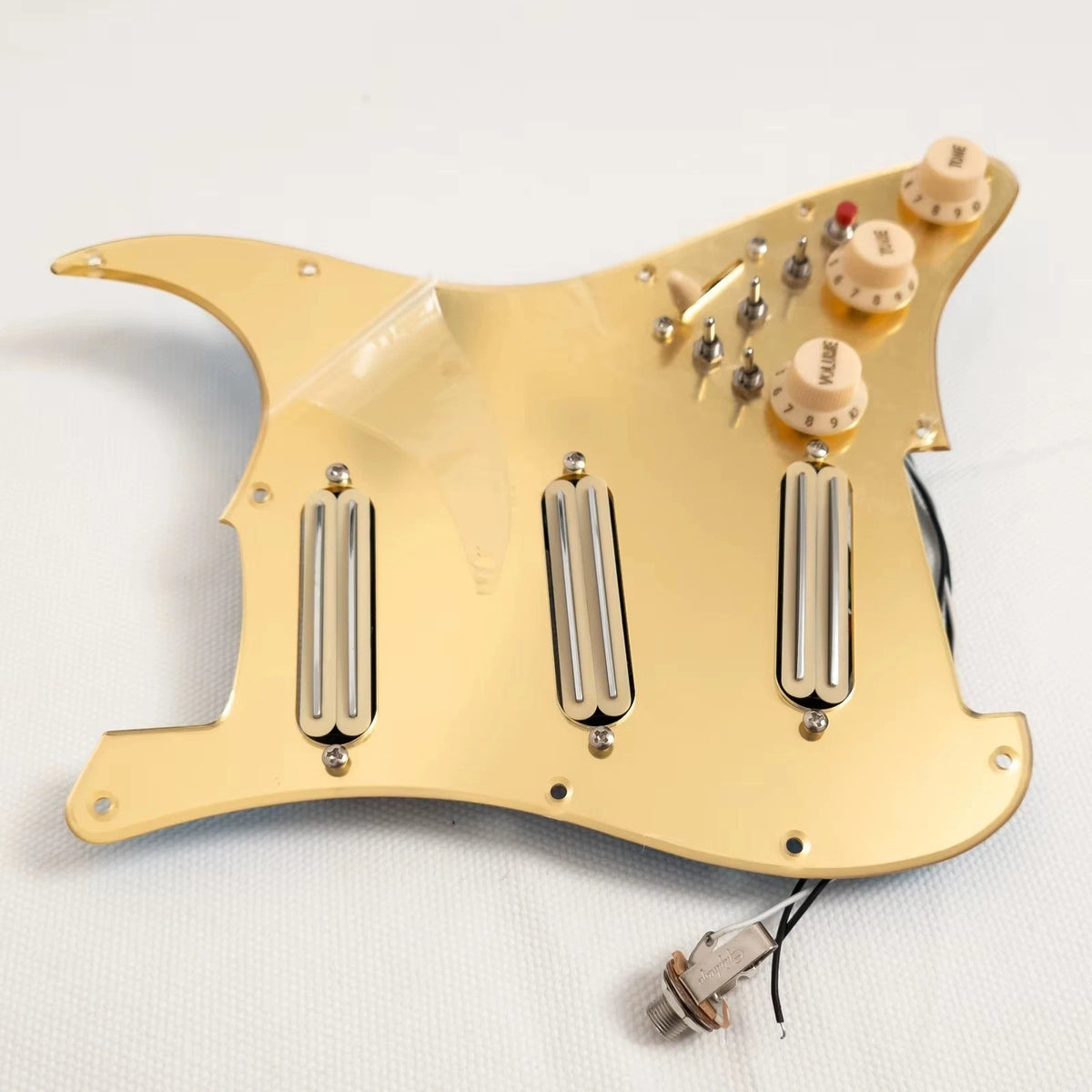 SSS Loaded Pickguard with Dual-Rail Mini Humbuckers Coil-Split Controls Fit ST