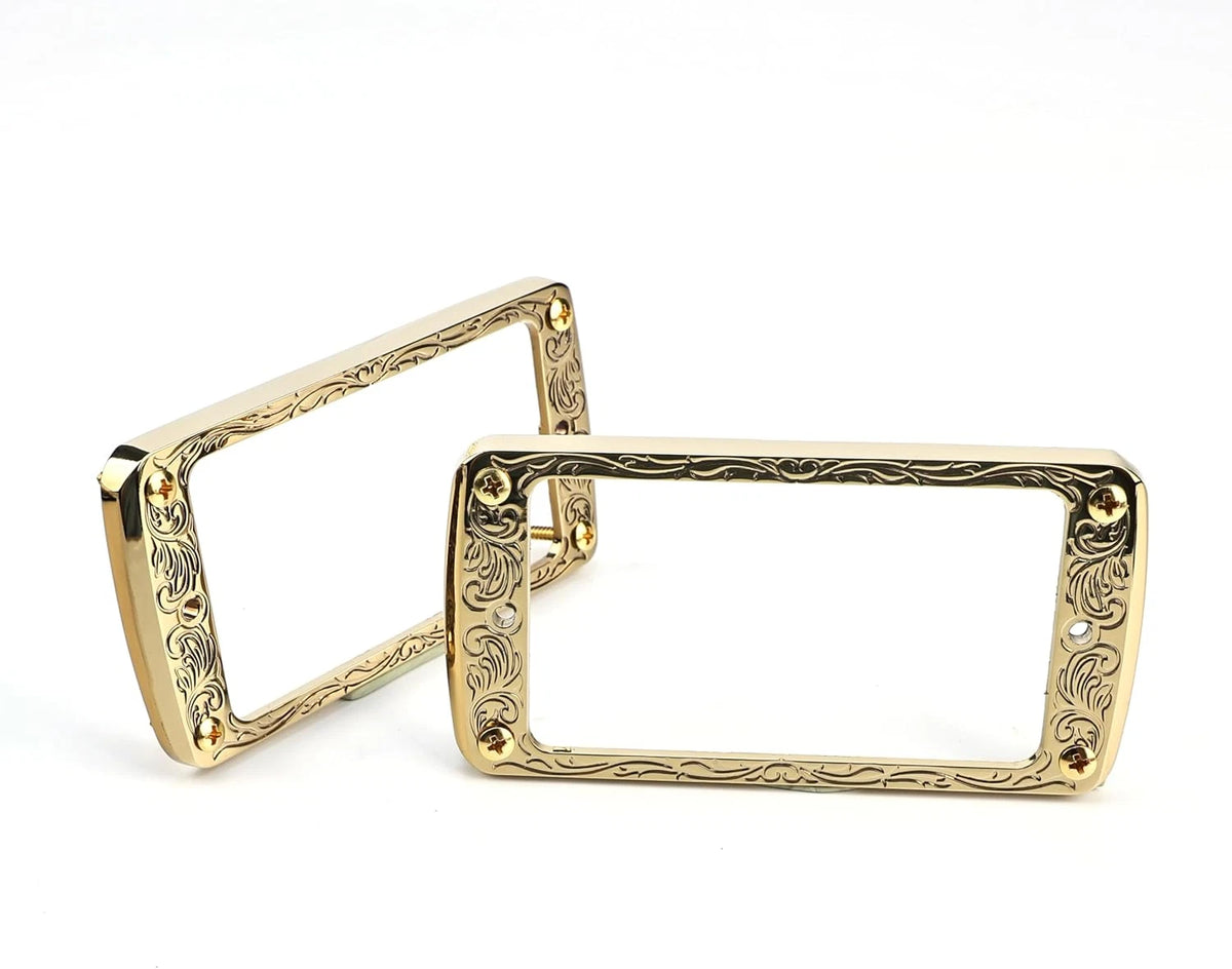 2pcs Engraved Guitar Humbucker Pickup Rings Frames Fit Les Paul LP