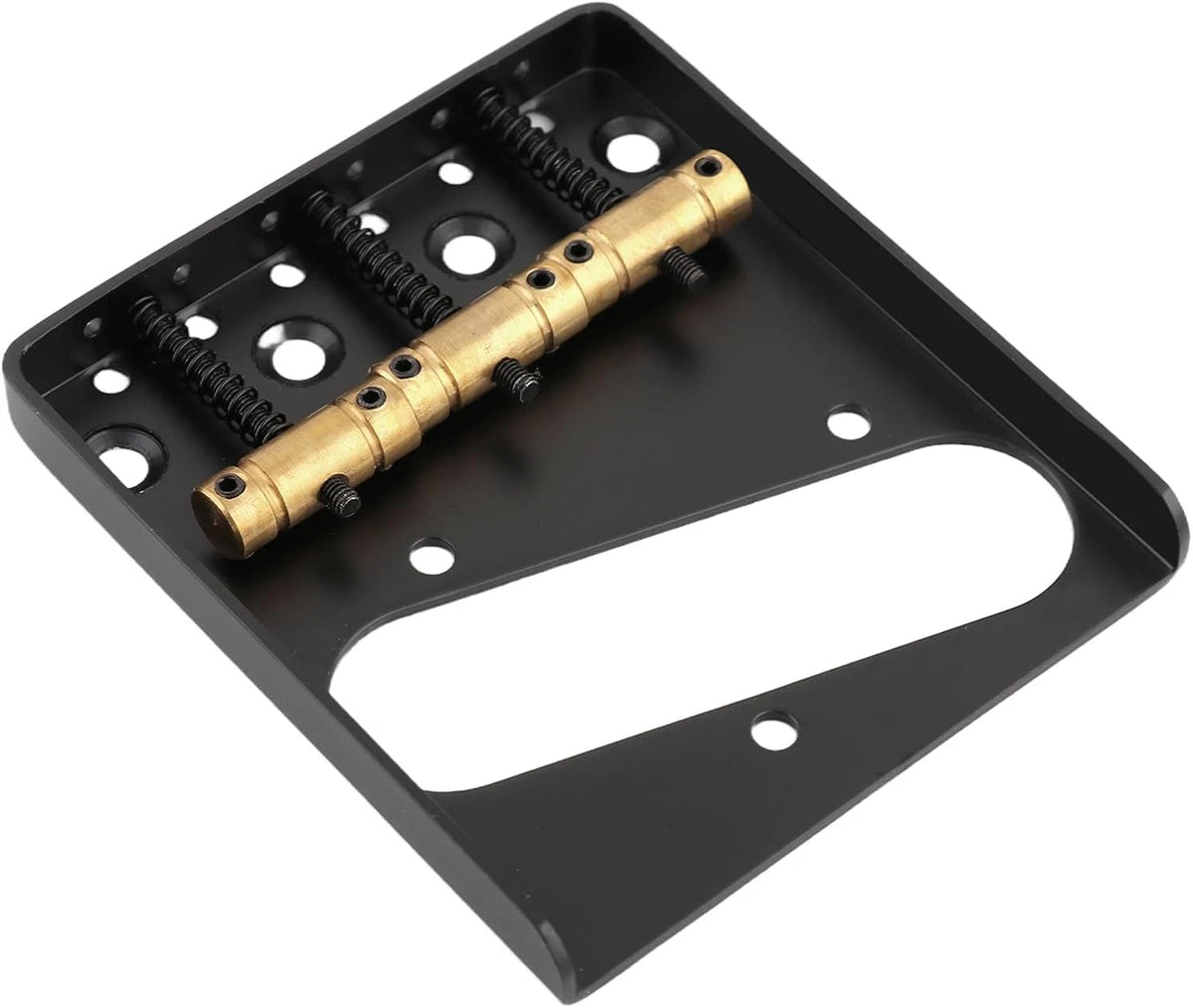 Black Guitar Vintage Ashtray Bridge with Brass Saddles Fit Telecaster Tele