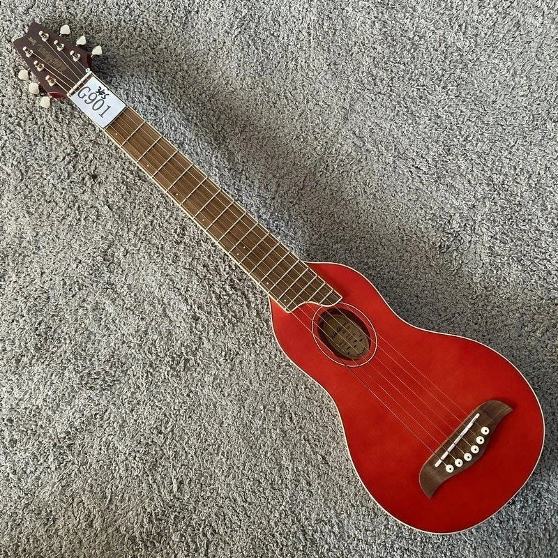 Washburn Rover RO10SK 34 Inch Travel Guitar in Red, Spruce Top, Rosewood
