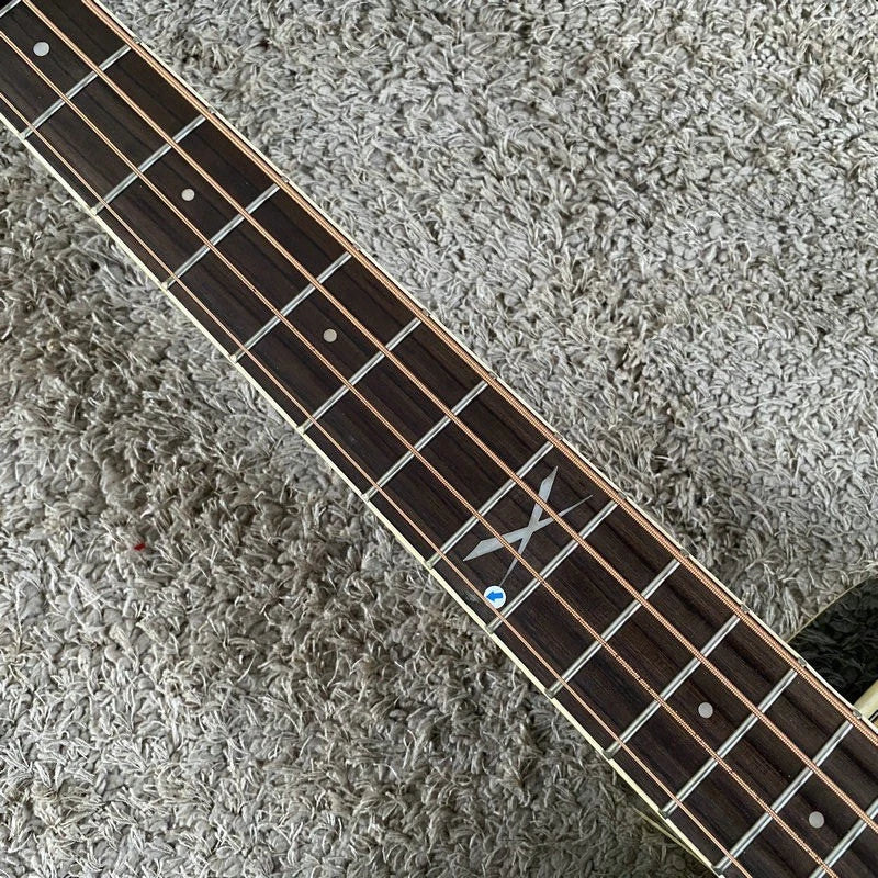 Left Handed Eko 4 String Acoustic Bass, Spruce Top Body, Mahogany Neck