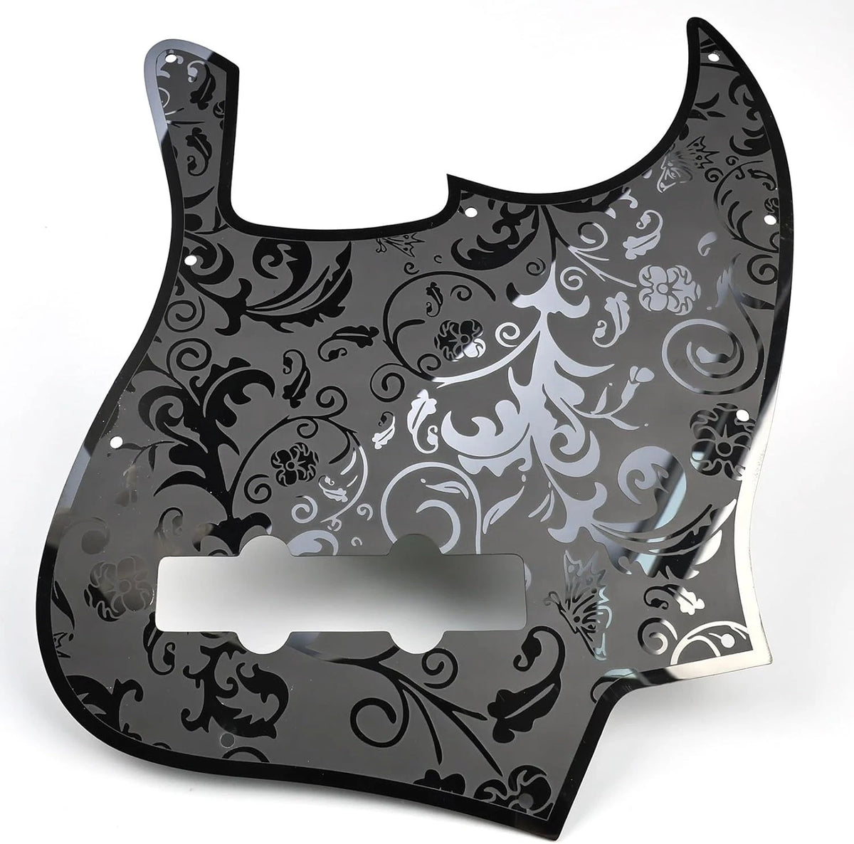 Black Stainless Steel Bass Guitar Pickguard Scratch Plate Fit Jazz Bass
