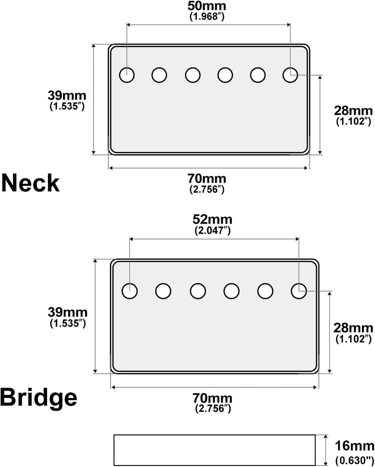 2pcs Bronze Guitar Humbucker Pickup Covers 50/52MM Fit Les Paul LP SG ES