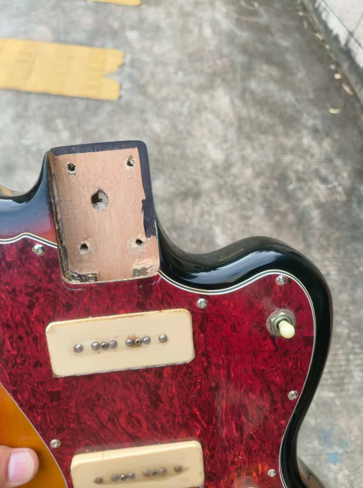 Tobacco Burst Poplar Guitar Body, Pickups, Wiring DIY Project Fit Jazzmaster
