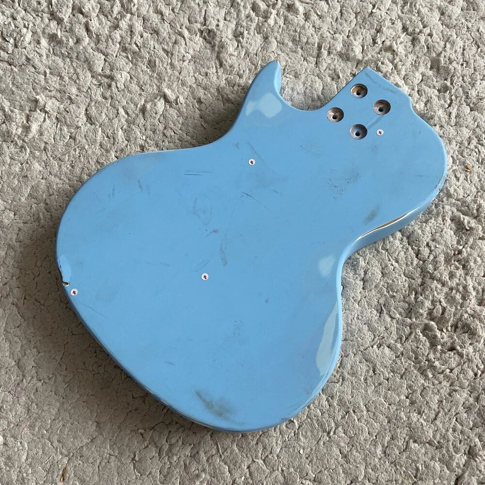 Light Blue Mini Guitar Single Cutaway Body DIY Project