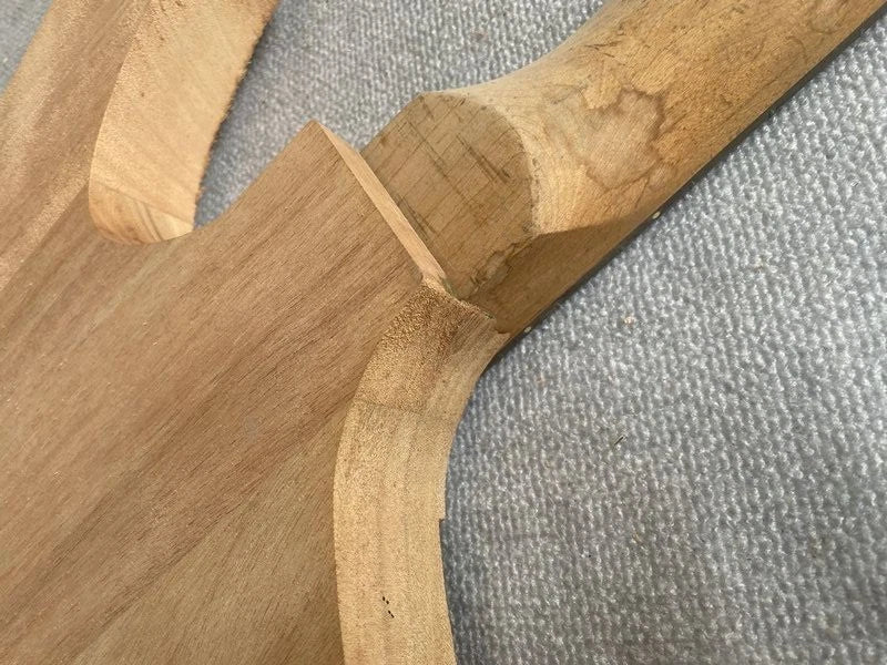 Unfinished 4 String Bass Mahogany Body with Maple Neck DIY Project