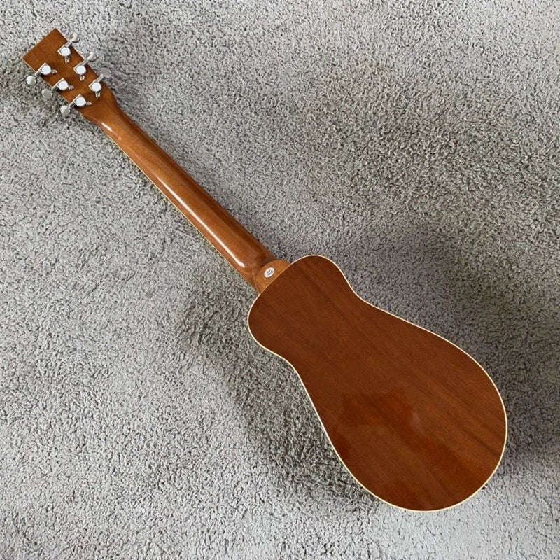 34 Inch Travel Acoustic Guitar, Spruce Top Body, Rosewood Fingerboard Neck