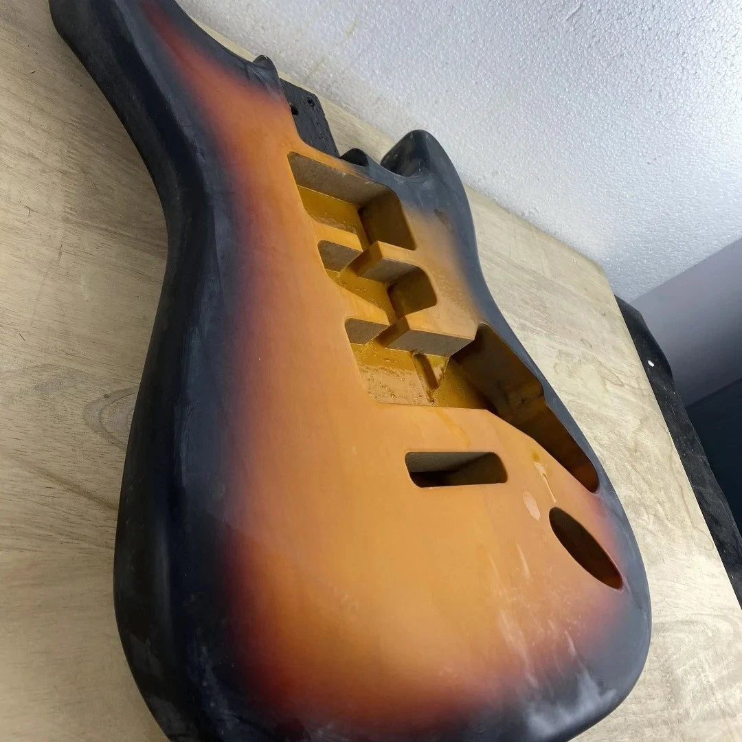 Sunburst Finish Guitar Poplar Wood Body Fit Strat ST DIY Project