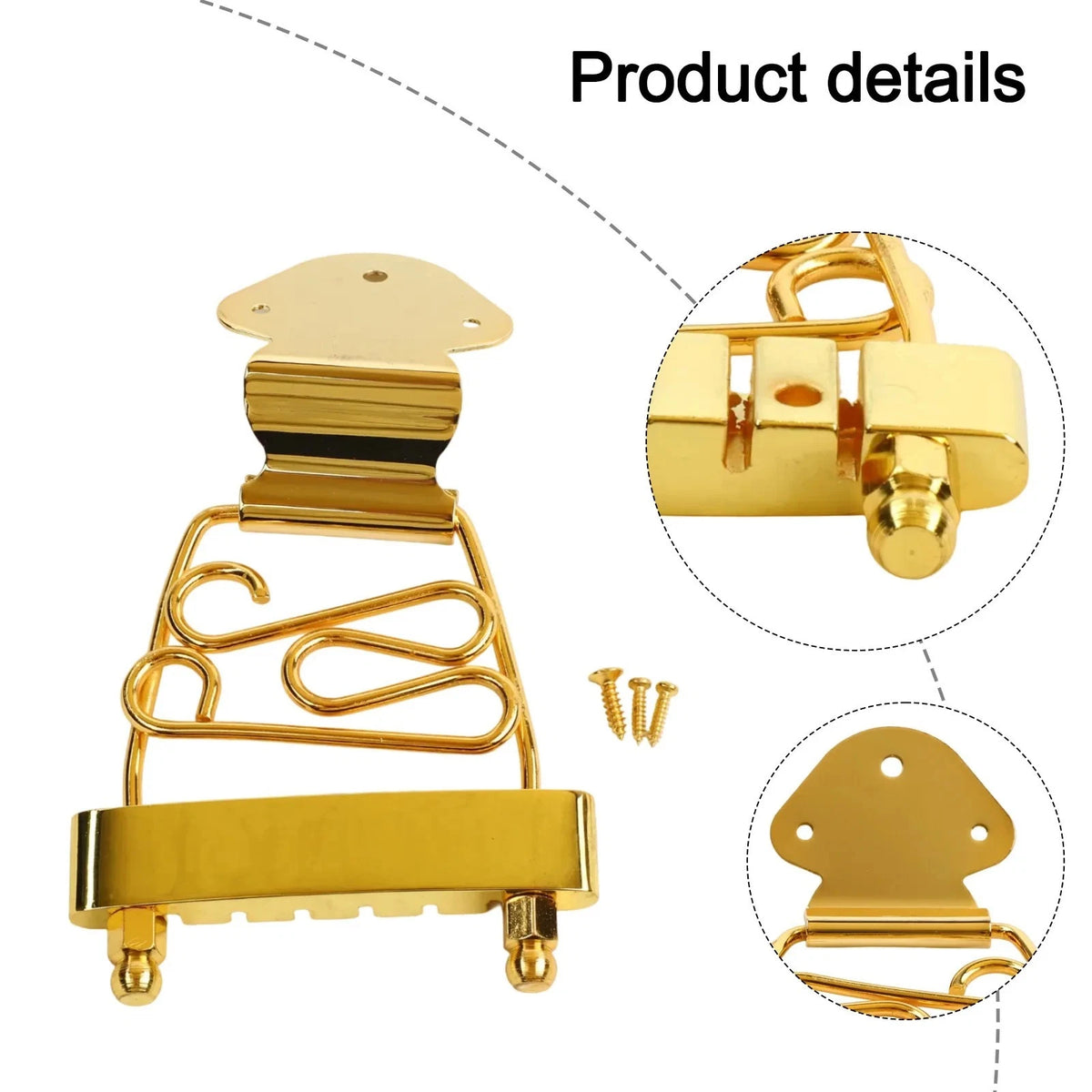 Gold Semi Hollow Jazz Guitar Short Tailpiece Trapeze Fit Epiphone,Ibane<wbr/>z,Cort