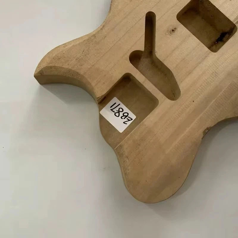 Solid-Wood Mini Single Cut Guitar Body, Unpainted Travel Blank