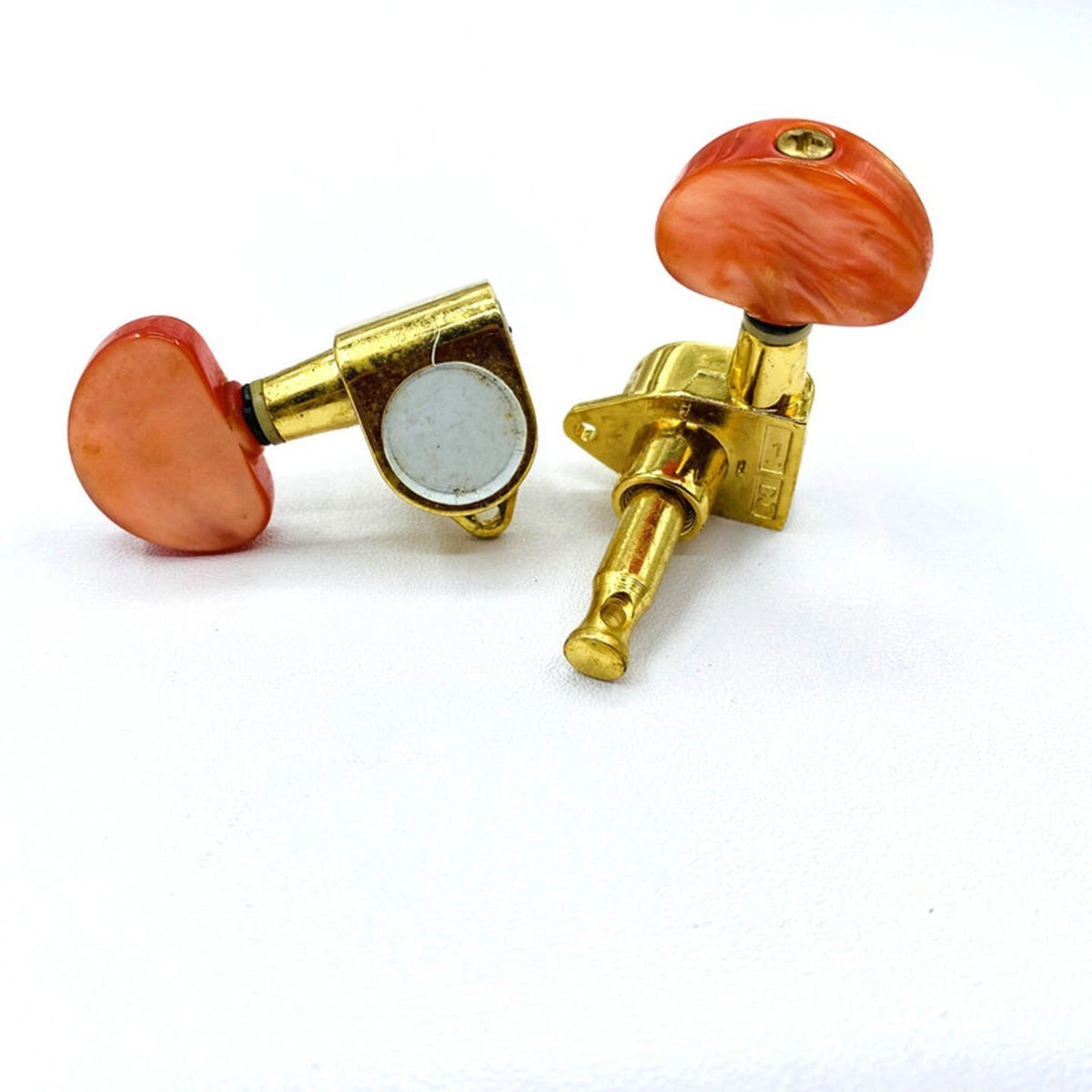 Gold 3x3 Guitar Machine Heads Tuning Pegs Keys with Orange Buttons