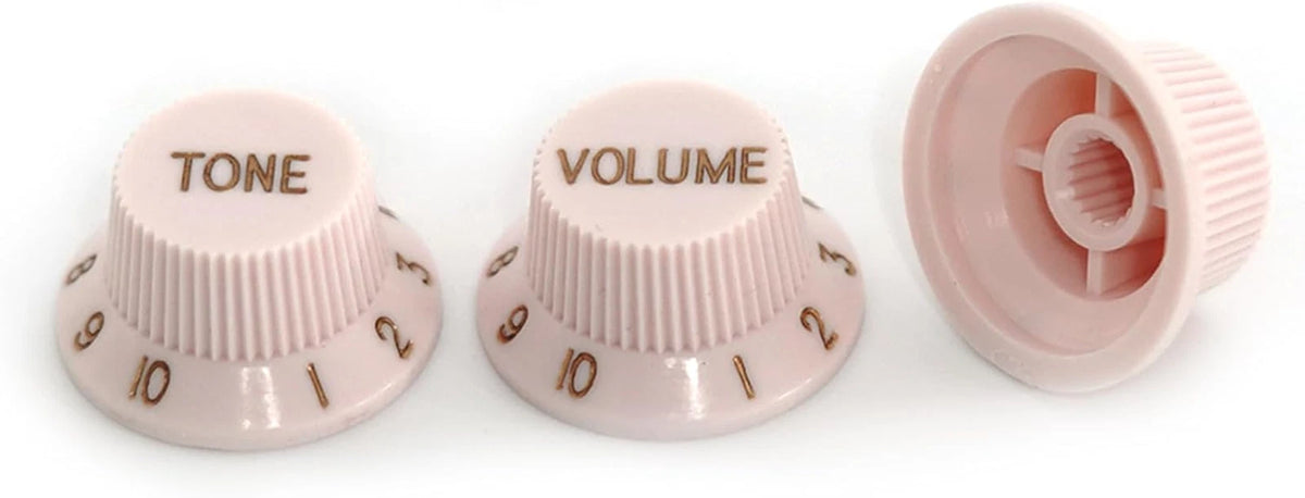 Light Pink Guitar Single Coil Pickup Covers, Knobs Fit Strat ST