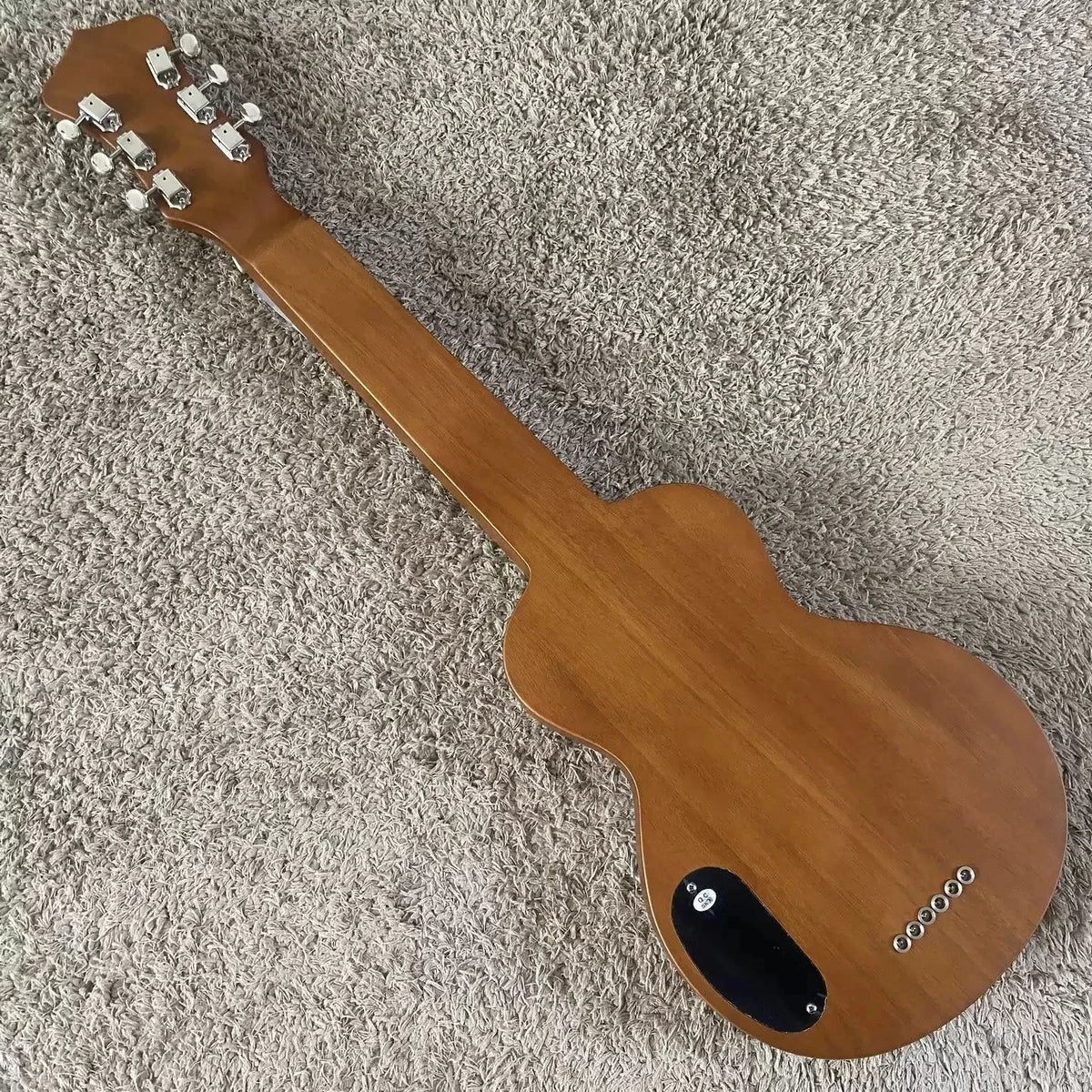 Natural Finish Lap Steel Guitar L596, Okoume Body, P90 Pickup