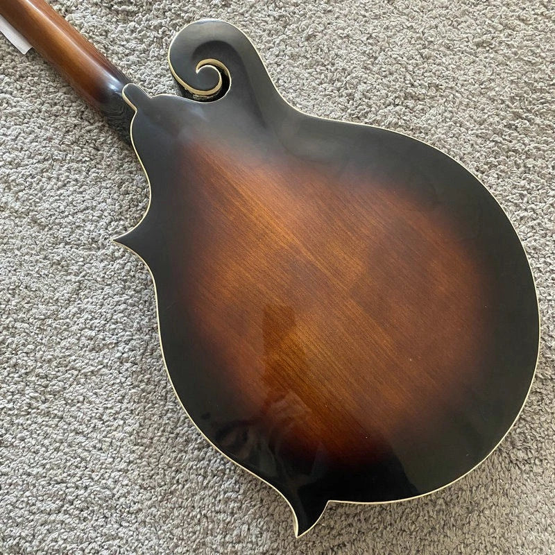Sunburst Mahogany Wood 8 String Mandolin Body, Ebony Fingerboard Neck