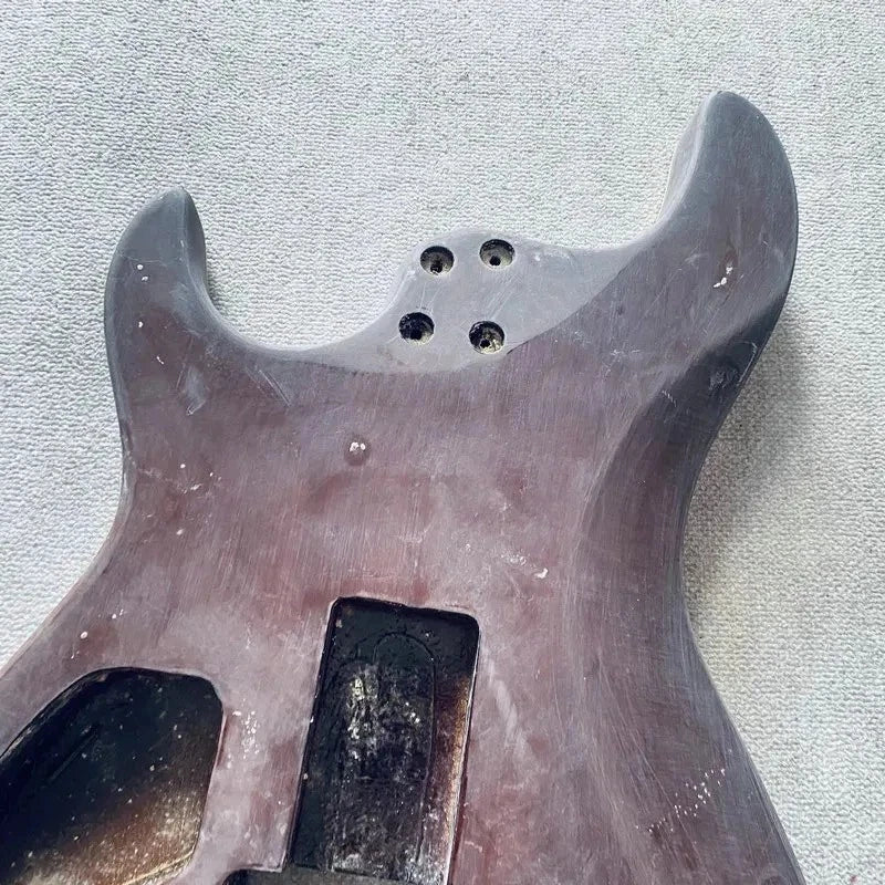 Orange HSS Quilted Maple Top Okoume Wood Guitar Body