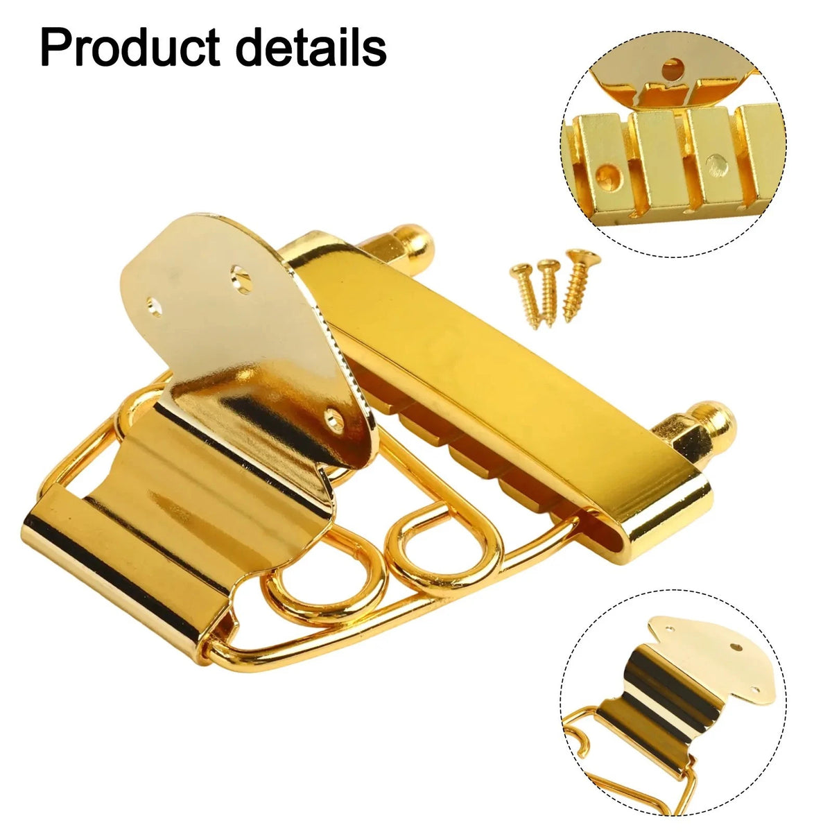 Gold Semi Hollow Jazz Guitar Short Tailpiece Trapeze Fit Epiphone,Ibane<wbr/>z,Cort