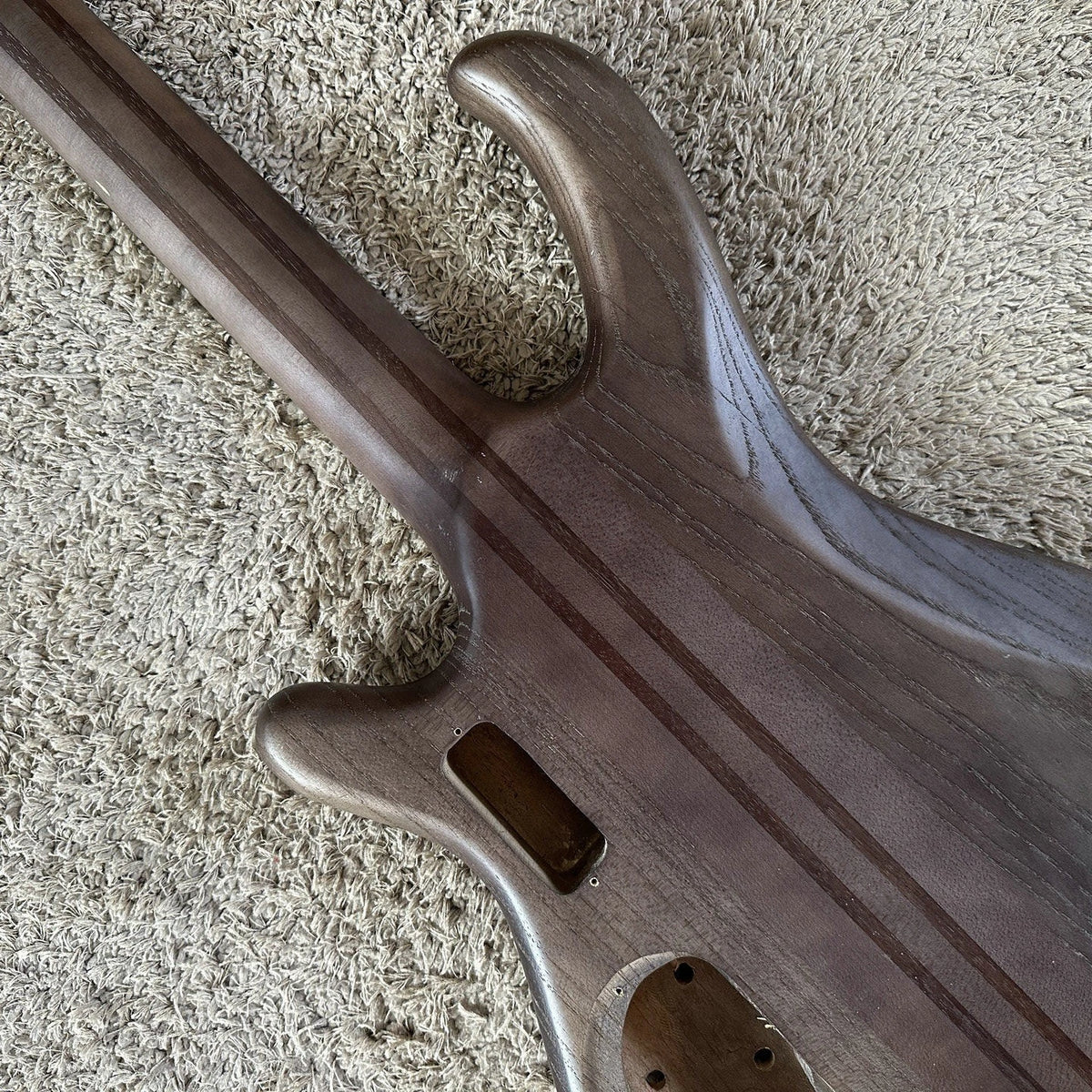 4-String Bass Guitar Neck, Alder Swamp Wood, 24-Fret Semi-Finished, Neck Through