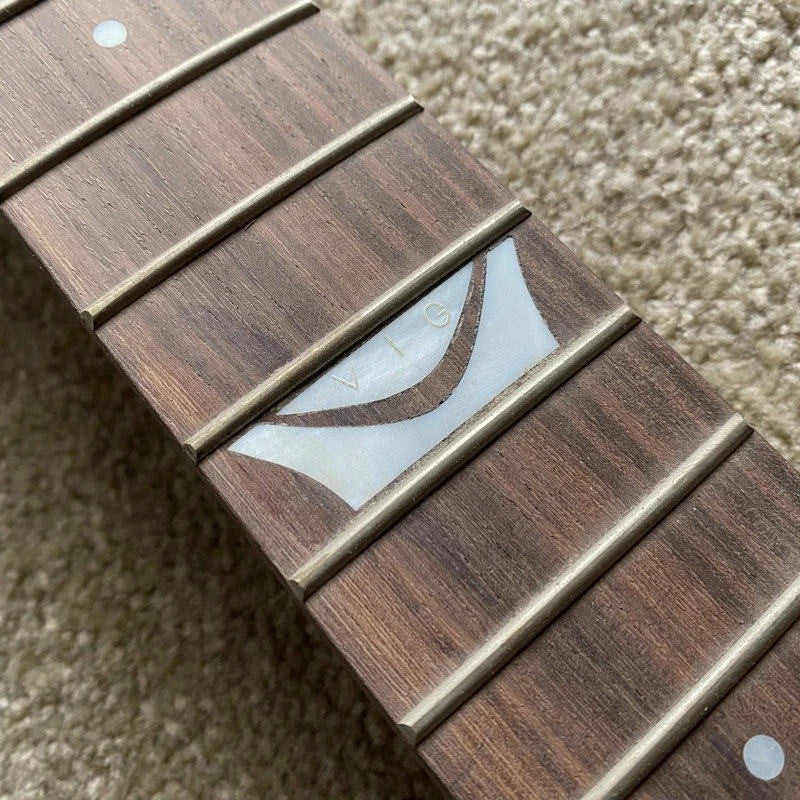 Maple Wood Guitar Neck, Reversed Headstock, Rosewood Fingerboard, 24 Frets