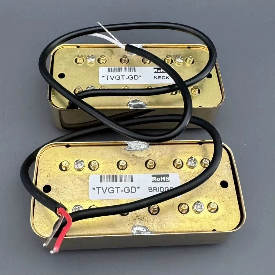 Guitar Pickups Neck and Bridge Set, Gold Cover Fit FilterTron