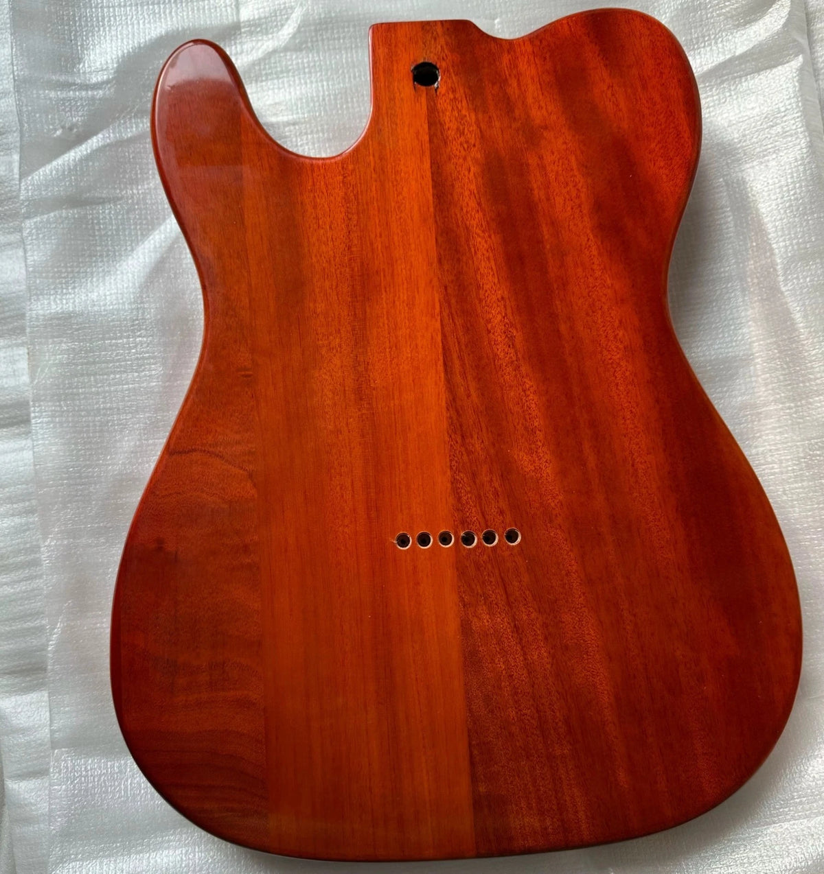 Orange Flame Maple-Veneer Mahogany Guitar Body, Gloss Finish Fit TL DIY Project