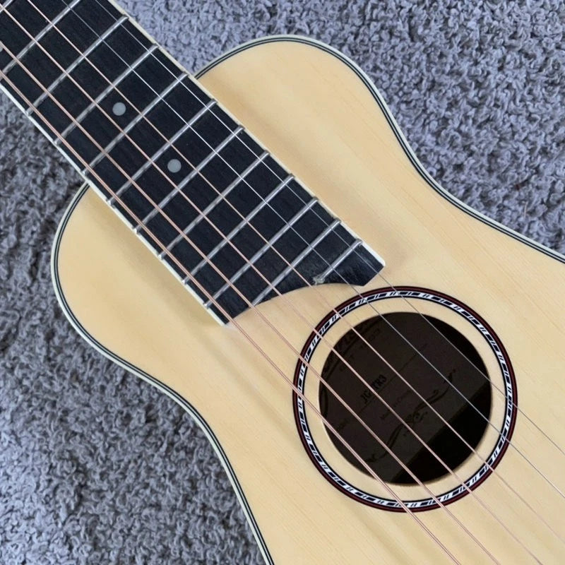 34 Inch Travel Acoustic Guitar, Spruce Top Body, Rosewood Fingerboard Neck