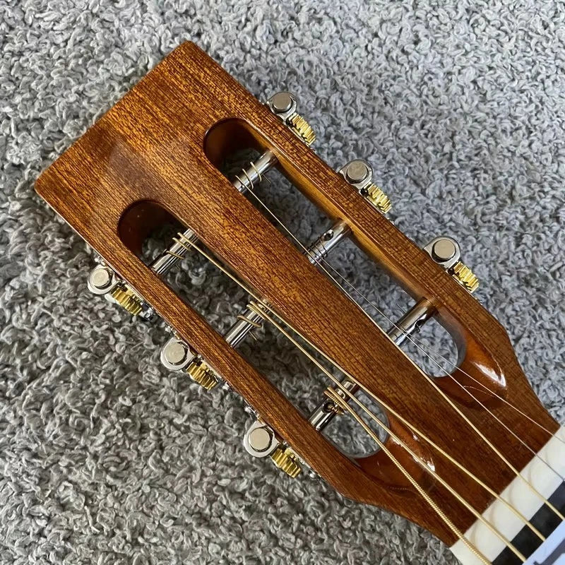 Parlor Acoustic Guitar, All Solid Wood, 38 Inch