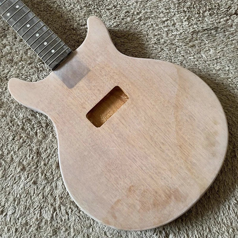 Mahogany Wood DIY Project Guitar Body Neck, Rosewood Fretboard