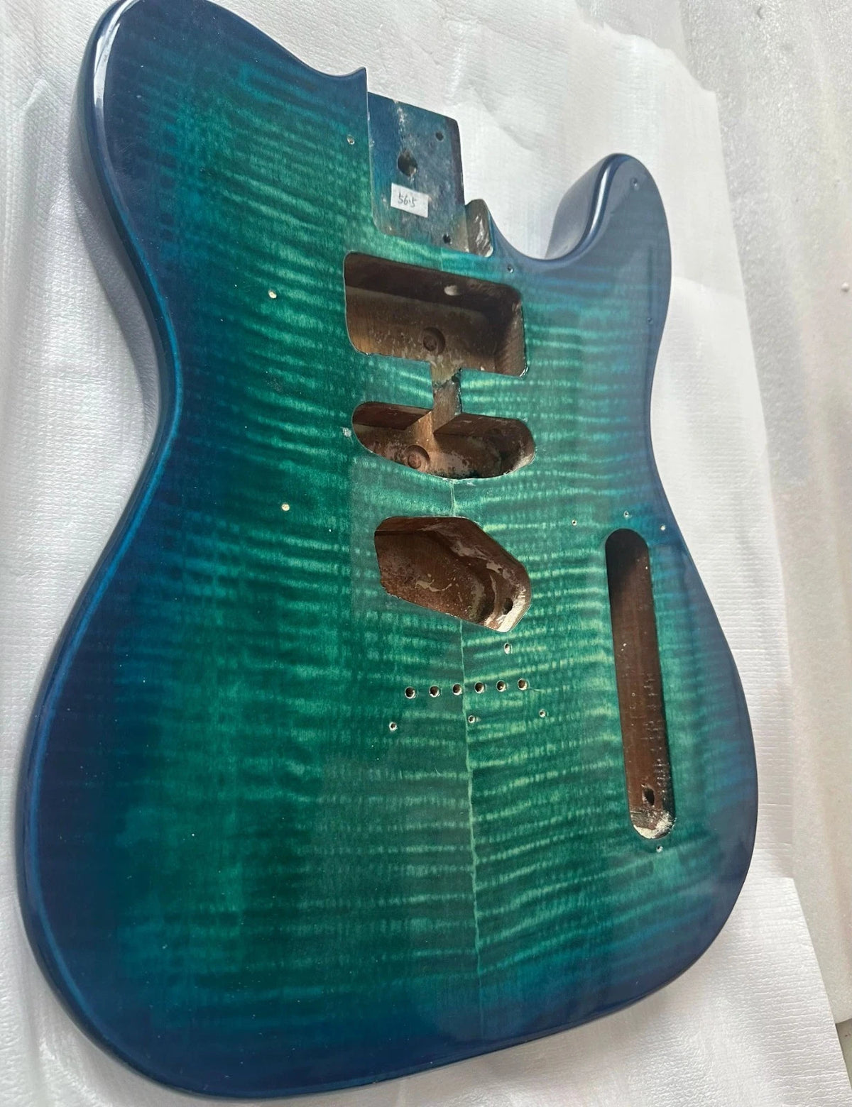 Blue Sunset Flame Maple and Mahogany Guitar Body Fit TL