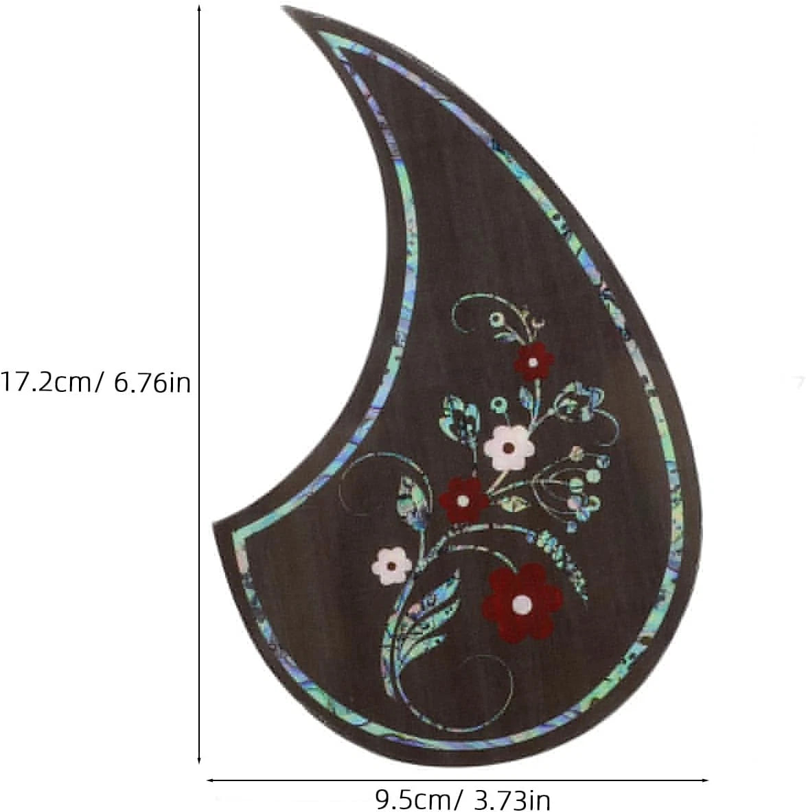 Wood Color Acoustic Guitar Pickguard with Abalone Inlay Top Roses