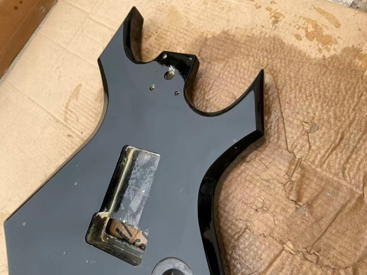 Glossy Black Left Handed HH Guitar Body For Warlock DIY Project