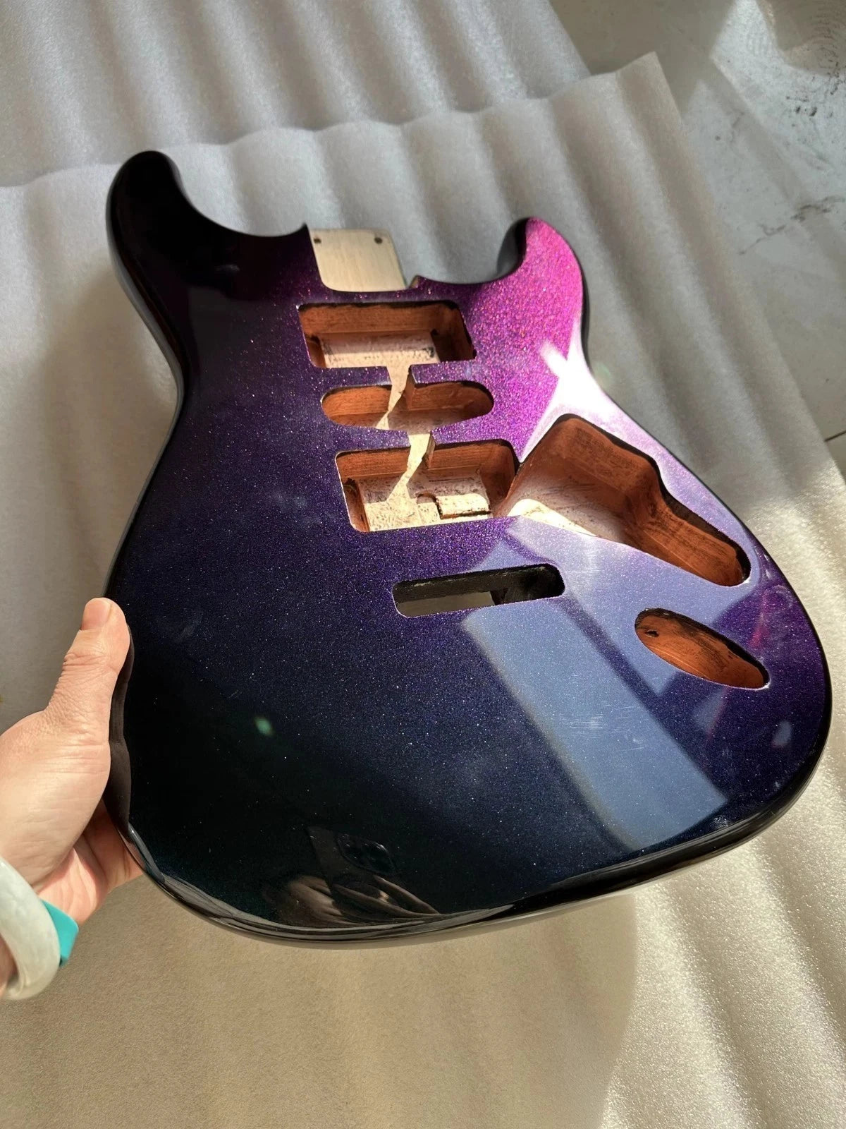 Chameleon Rainbow Purple Finish Guitar Alder Wood Body Fit ST
