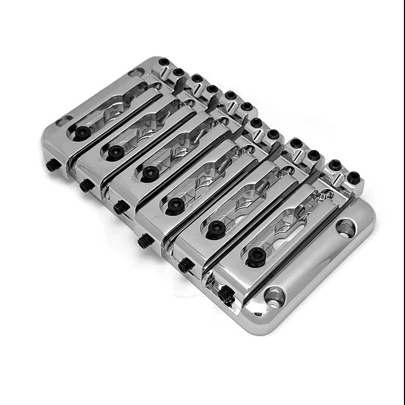 Black, Gold or Chrome 6-String Bass Bridge with Separated Saddles