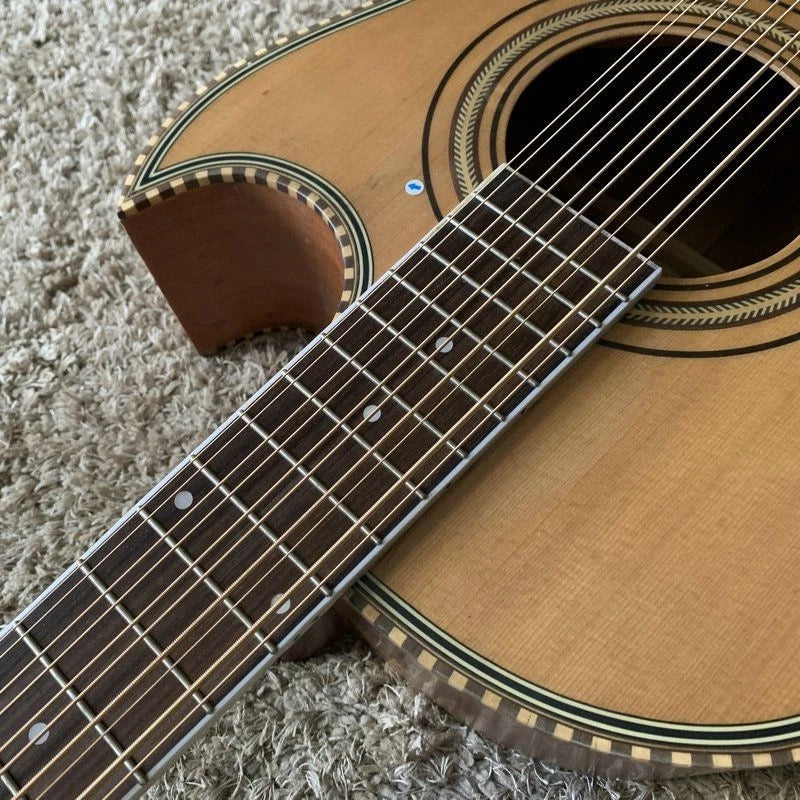 Natural Finish 10 String Acoustic Electric Guitar, Solid Spruce Top, Rosewood