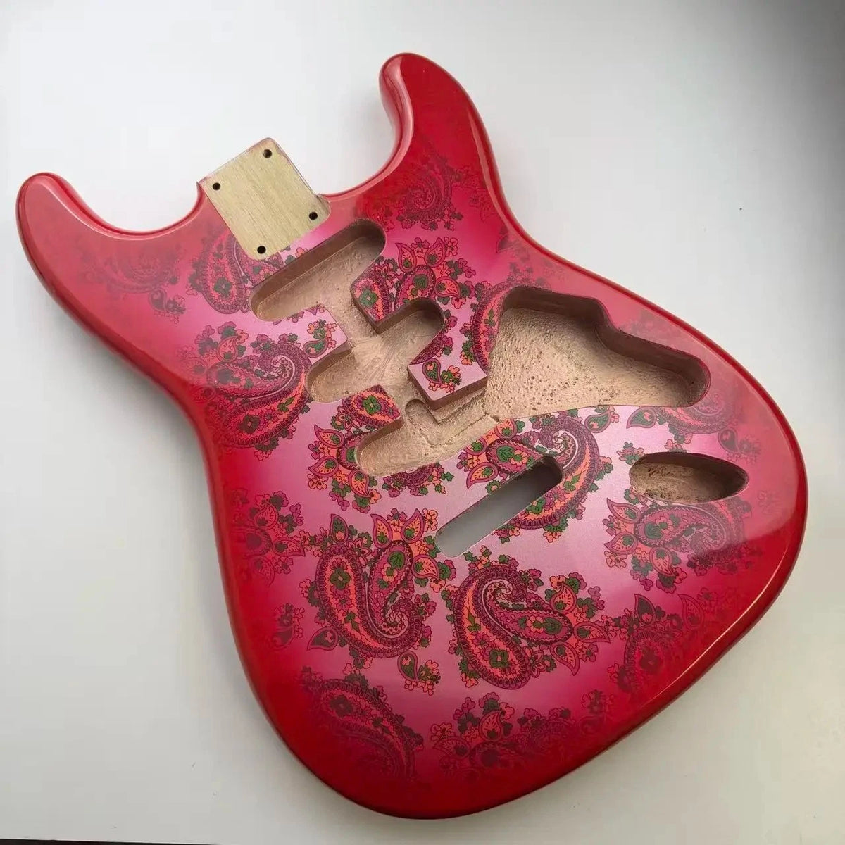 Alder Wood Red Paisley Guitar Body Fit ST