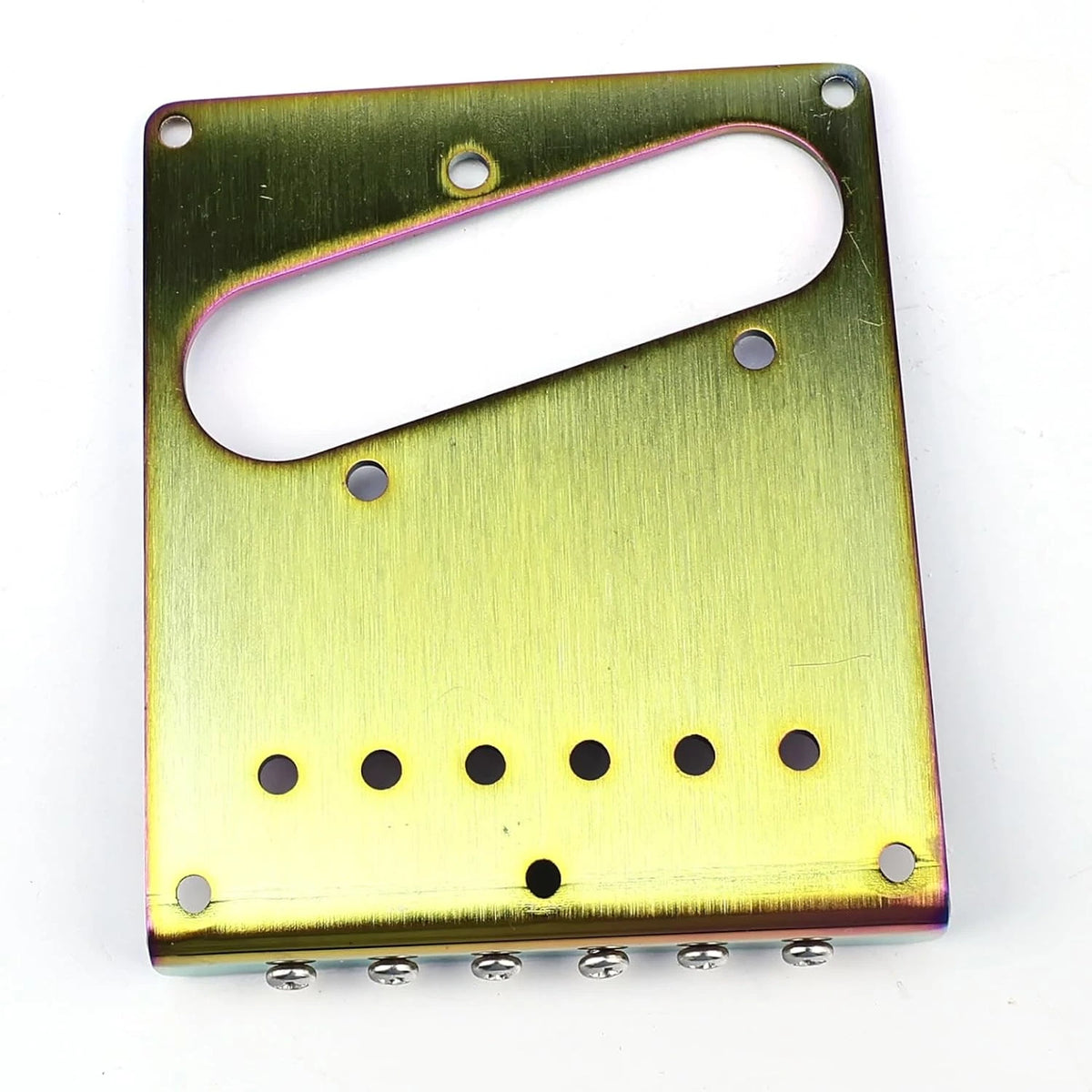 Steel Purple Engraved Guitar 6 Saddles Tele Bridge Fit Telecaster TL